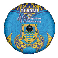 Tuvalu Independence Day Spare Tire Cover Coat Of Arms With Polynesian Dolphin Tattoo LT05 - Polynesian Pride