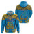 Personalised Tuvalu Independence Day Zip Hoodie Coat Of Arms With Polynesian Dolphin Tattoo