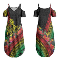Retro Hawaiian Singer Couples Matching Summer Maxi Dress and Hawaiian Shirt Polynesian Style Tropical Flowers LT05 - Polynesian Pride
