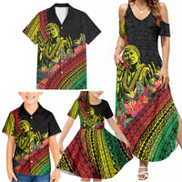 Retro Hawaiian Singer Family Matching Summer Maxi Dress and Hawaiian Shirt Polynesian Style Tropical Flowers LT05 - Polynesian Pride