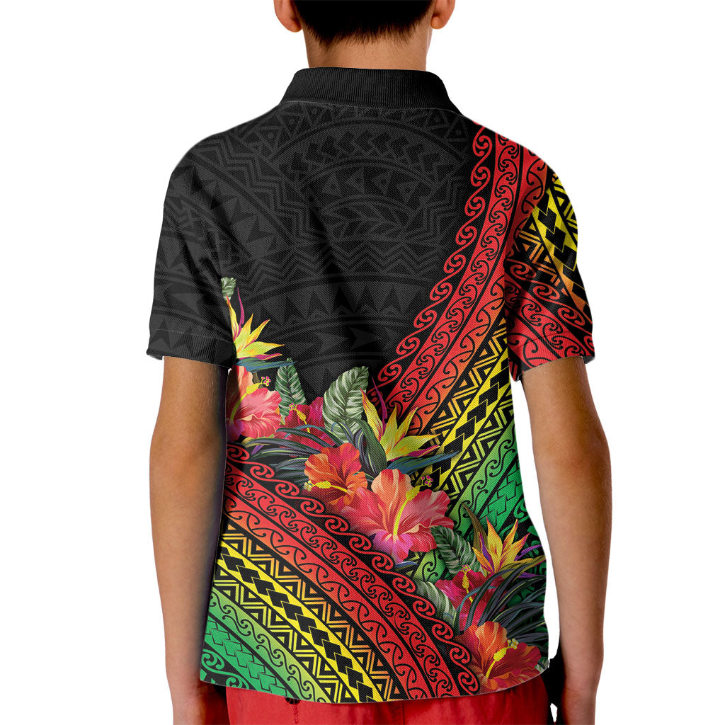 Retro Hawaiian Singer Kid Polo Shirt Polynesian Style Tropical Flowers LT05 - Polynesian Pride