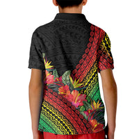 Retro Hawaiian Singer Kid Polo Shirt Polynesian Style Tropical Flowers LT05 - Polynesian Pride