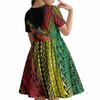 Retro Hawaiian Singer Kid Short Sleeve Dress Polynesian Style Tropical Flowers LT05 - Polynesian Pride