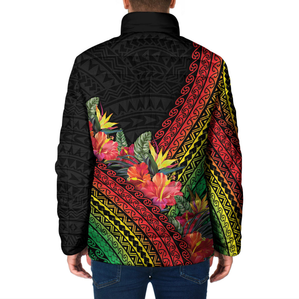 Retro Hawaiian Singer Padded Jacket Polynesian Style Tropical Flowers LT05 - Polynesian Pride