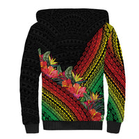 Retro Hawaiian Singer Sherpa Hoodie Polynesian Style Tropical Flowers LT05 - Polynesian Pride