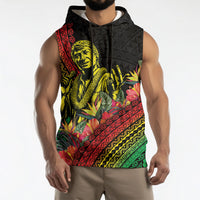 Retro Hawaiian Singer Sleeveless Hoodie Polynesian Style Tropical Flowers LT05 - Polynesian Pride