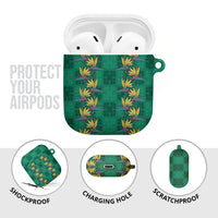 Hawaii Waikiki King AirPods Case Green Quilt With Pua Manu LT05 - Polynesian Pride