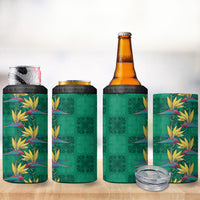 Hawaii Waikiki King 4 in 1 Can Cooler Tumbler Green Quilt With Pua Manu LT05 - Polynesian Pride