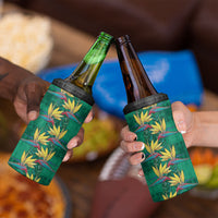 Hawaii Waikiki King 4 in 1 Can Cooler Tumbler Green Quilt With Pua Manu LT05 - Polynesian Pride