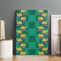 Hawaii Waikiki King Canvas Wall Art Green Quilt With Pua Manu LT05 - Polynesian Pride