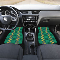 Hawaii Waikiki King Car Mats Green Quilt With Pua Manu LT05 Set 2pcs - Front Green - Polynesian Pride
