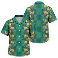 Hawaii Waikiki King Family Matching Tank Maxi Dress and Hawaiian Shirt Green Quilt With Pua Manu LT05 Son's Shirt Green - Polynesian Pride