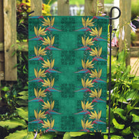 Hawaii Waikiki King Garden Flag Green Quilt With Pua Manu LT05 Garden Flag Green - Polynesian Pride