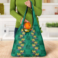 Hawaii Waikiki King Grocery Bag Green Quilt With Pua Manu LT05 - Polynesian Pride