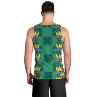 Hawaii Waikiki King Men Tank Top Green Quilt With Pua Manu LT05 - Polynesian Pride