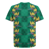 Hawaii Waikiki King Rugby Jersey Green Quilt With Pua Manu LT05 - Polynesian Pride