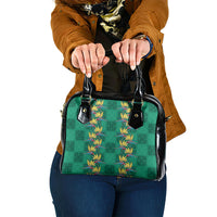 Hawaii Waikiki King Shoulder Handbag Green Quilt With Pua Manu LT05 One Size Green - Polynesian Pride