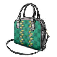 Hawaii Waikiki King Shoulder Handbag Green Quilt With Pua Manu LT05 - Polynesian Pride