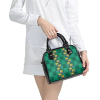 Hawaii Waikiki King Shoulder Handbag Green Quilt With Pua Manu LT05 - Polynesian Pride