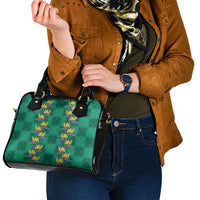 Hawaii Waikiki King Shoulder Handbag Green Quilt With Pua Manu LT05 - Polynesian Pride