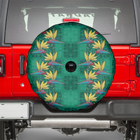 Hawaii Waikiki King Spare Tire Cover Green Quilt With Pua Manu LT05 - Polynesian Pride