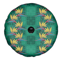 Hawaii Waikiki King Spare Tire Cover Green Quilt With Pua Manu LT05 - Polynesian Pride