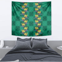 Hawaii Waikiki King Tapestry Green Quilt With Pua Manu LT05 - Polynesian Pride