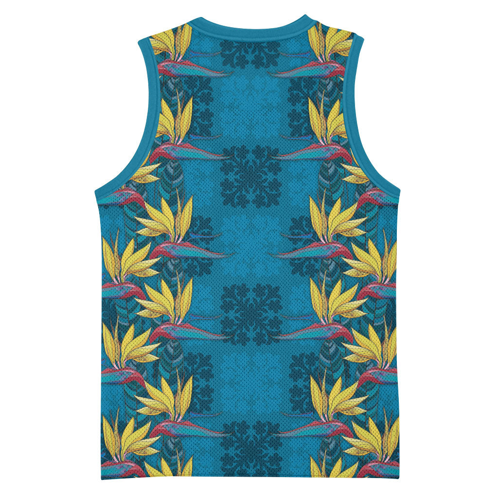 Hawaii Waikiki King Basketball Jersey Blue Quilt With Pua Manu LT05 - Polynesian Pride
