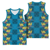 Hawaii Waikiki King Basketball Jersey Blue Quilt With Pua Manu LT05 - Polynesian Pride