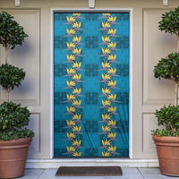 Hawaii Waikiki King Door Cover Blue Quilt With Pua Manu LT05 Blue - Polynesian Pride