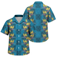 Hawaii Waikiki King Family Matching Tank Maxi Dress and Hawaiian Shirt Blue Quilt With Pua Manu LT05 Son's Shirt Blue - Polynesian Pride