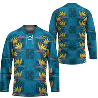 Hawaii Waikiki King Hockey Jersey Blue Quilt With Pua Manu LT05 - Polynesian Pride