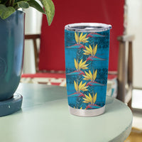 Hawaii Waikiki King Tumbler Cup Blue Quilt With Pua Manu LT05 - Polynesian Pride