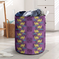 Hawaii Waikiki King Laundry Basket Purple Quilt With Pua Manu LT05 Purple - Polynesian Pride
