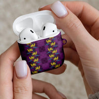 Hawaii Waikiki King AirPods Case Purple Quilt With Pua Manu LT05 - Polynesian Pride