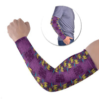 Hawaii Waikiki King Arm Sleeves Purple Quilt With Pua Manu LT05 Set of 2 Purple - Polynesian Pride