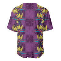 Hawaii Waikiki King Baseball Jersey Purple Quilt With Pua Manu LT05 - Polynesian Pride