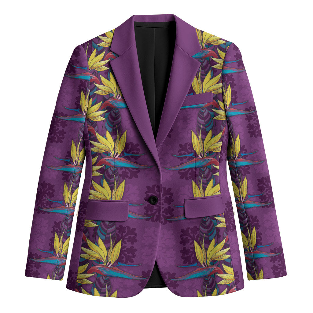 Hawaii Waikiki King Blazer Purple Quilt With Pua Manu LT05 Unisex Purple - Polynesian Pride