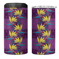 Hawaii Waikiki King 4 in 1 Can Cooler Tumbler Purple Quilt With Pua Manu LT05 One Size: 16 oz Purple - Polynesian Pride