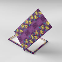 Hawaii Waikiki King Canvas Wall Art Purple Quilt With Pua Manu LT05 With Frame Purple - Polynesian Pride