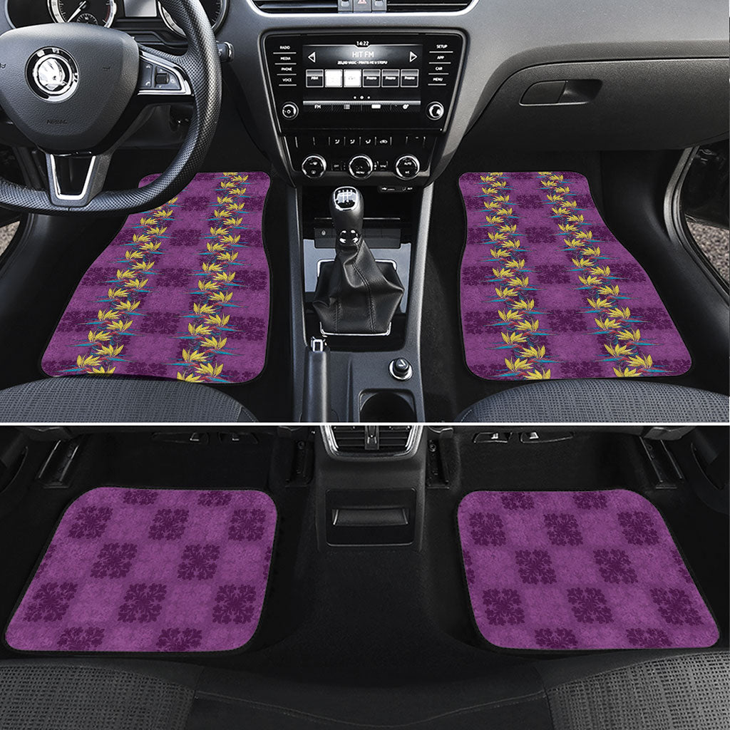 Hawaii Waikiki King Car Mats Purple Quilt With Pua Manu LT05 Set 4pcs Purple - Polynesian Pride