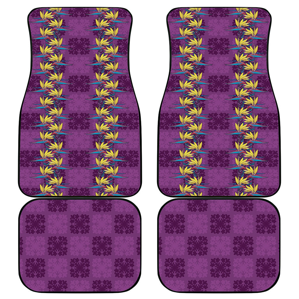 Hawaii Waikiki King Car Mats Purple Quilt With Pua Manu LT05 - Polynesian Pride