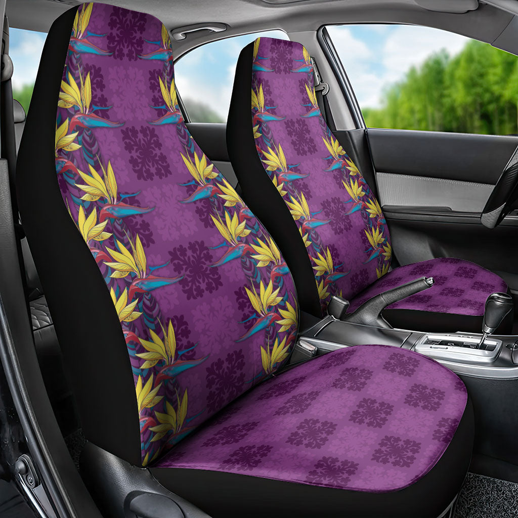 Hawaii Waikiki King Car Seat Cover Purple Quilt With Pua Manu LT05 - Polynesian Pride