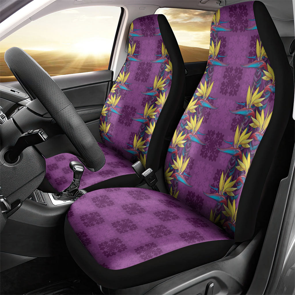 Hawaii Waikiki King Car Seat Cover Purple Quilt With Pua Manu LT05 - Polynesian Pride