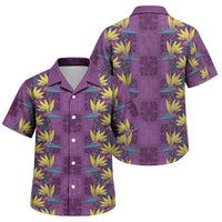 Hawaii Waikiki King Family Matching Tank Maxi Dress and Hawaiian Shirt Purple Quilt With Pua Manu LT05 Son's Shirt Purple - Polynesian Pride