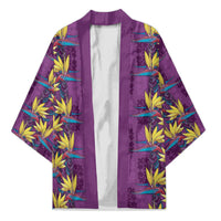 Hawaii Waikiki King Kimono Purple Quilt With Pua Manu LT05 Unisex Purple - Polynesian Pride