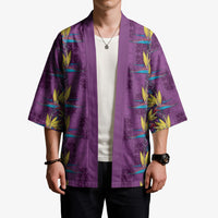 Hawaii Waikiki King Kimono Purple Quilt With Pua Manu LT05 - Polynesian Pride