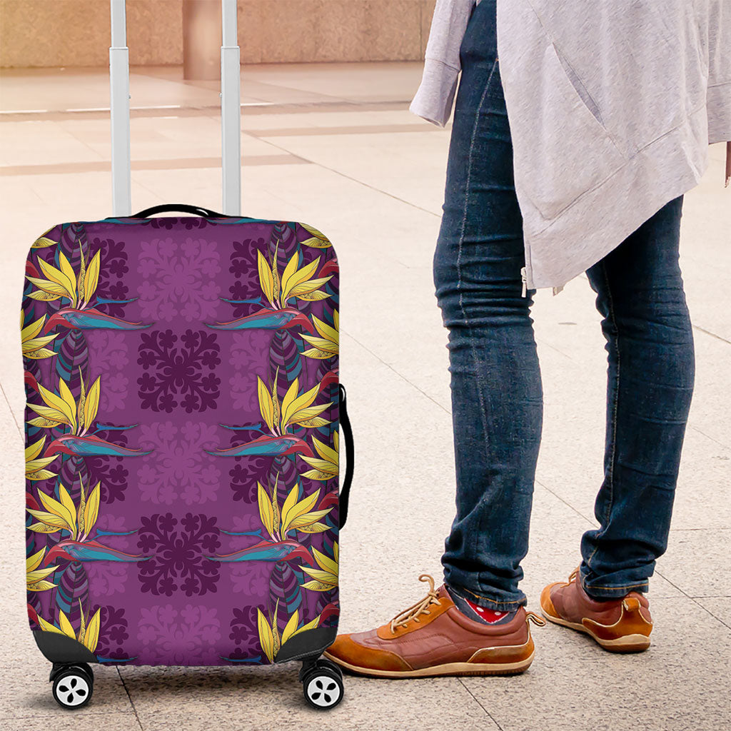 Hawaii Waikiki King Luggage Cover Purple Quilt With Pua Manu LT05 Purple - Polynesian Pride