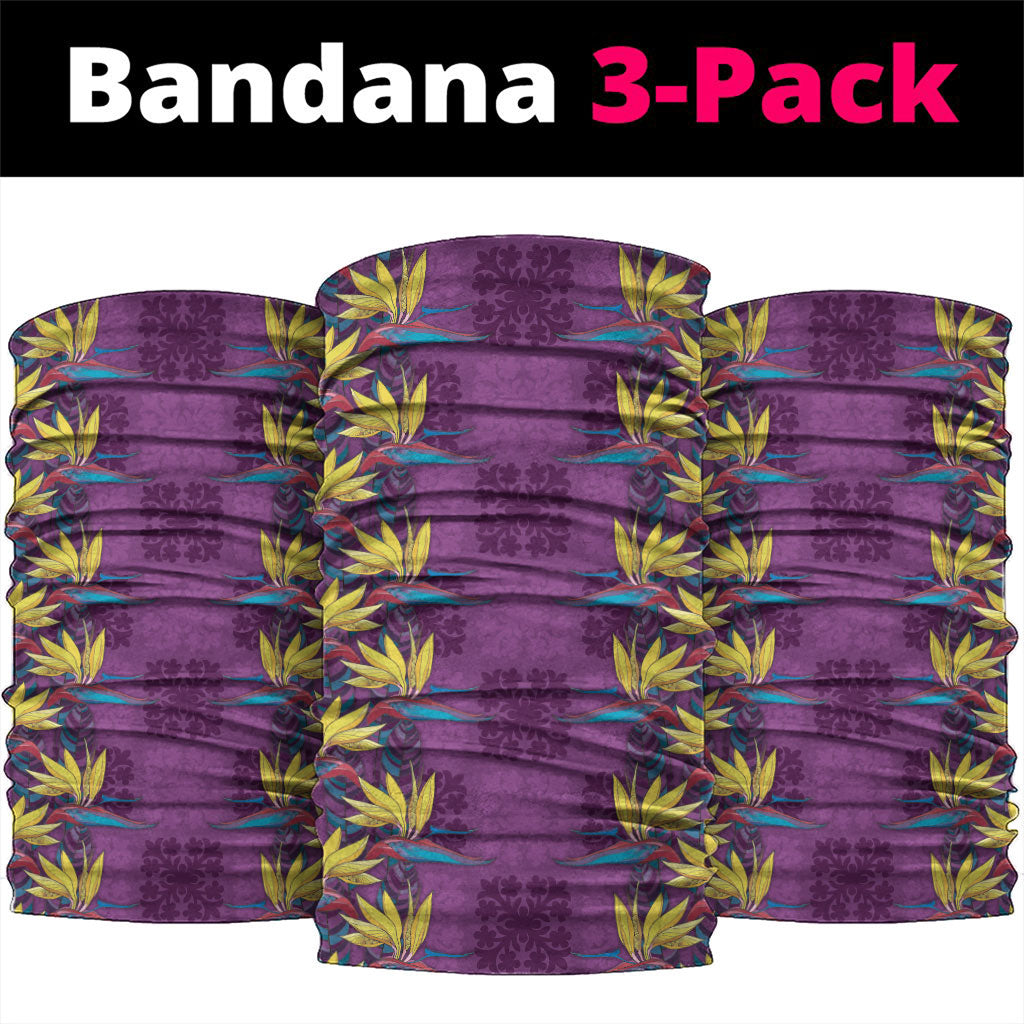 Hawaii Waikiki King Neck Gaiter Purple Quilt With Pua Manu LT05 package One Size: 25*50cm Purple - Polynesian Pride