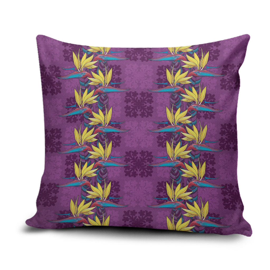 Hawaii Waikiki King Pillow Cover Purple Quilt With Pua Manu LT05 Purple - Polynesian Pride